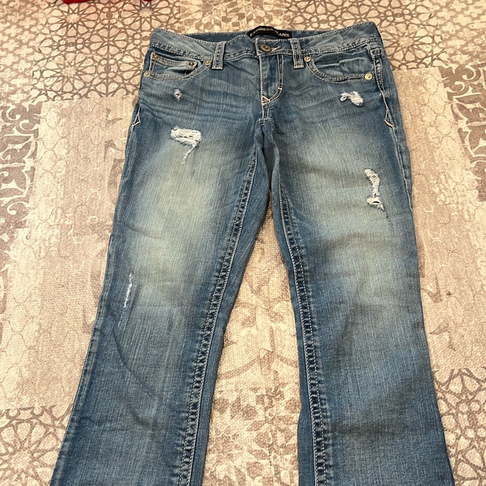 Express Barely Boot Stella Low Rise Denim
